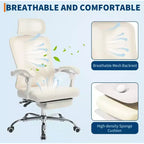 Sedia da ufficio ergonomica con schienale alto, schienale in rete, poggiapiedi retrattile, poggiatesta e supporto lombare regolabili, sedia da scrivania per computer con ruote