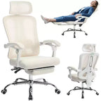 High Back Ergonomic Office Chair with Mesh Back, Retractable Footrest, Adjustable Headrest & Lumbar Support  Computer Desk Chair with Wheels