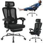 Sedia da ufficio ergonomica con schienale alto, schienale in rete, poggiapiedi retrattile, poggiatesta e supporto lombare regolabili, sedia da scrivania per computer con ruote