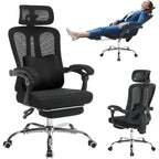 Sedia da ufficio ergonomica con schienale alto, schienale in rete, poggiapiedi retrattile, poggiatesta e supporto lombare regolabili, sedia da scrivania per computer con ruote