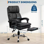 Sedia da Ufficio, Materiale PU, Poggiatesta e Supporto Lombare Regolabili, Braccioli Reversibili - per Ufficio Domestico, Studio o Luogo di Lavoro