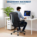 Sedia da Ufficio, Materiale PU, Poggiatesta e Supporto Lombare Regolabili, Braccioli Reversibili - per Ufficio Domestico, Studio o Luogo di Lavoro
