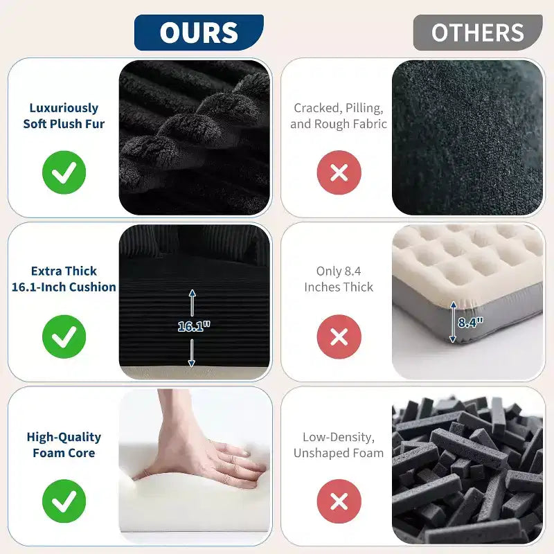 Poltrona a 2 Posti in Velluto a Coste con Cuscini, Cloud Lounger per Soggiorno e Camera da Letto, Divano Letto Pieghevole Senza Montaggio, Design Compatto Salvaspazio
