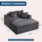 Poltrona a 2 Posti in Velluto a Coste con Cuscini, Cloud Lounger per Soggiorno e Camera da Letto, Divano Letto Pieghevole Senza Montaggio, Design Compatto Salvaspazio