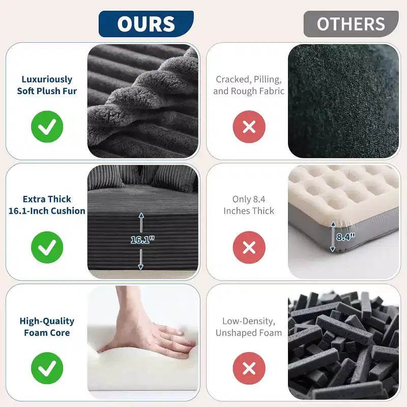 Poltrona a 2 Posti in Velluto a Coste con Cuscini, Cloud Lounger per Soggiorno e Camera da Letto, Divano Letto Pieghevole Senza Montaggio, Design Compatto Salvaspazio