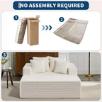Poltrona a 2 Posti in Velluto a Coste con Cuscini, Cloud Lounger per Soggiorno e Camera da Letto, Divano Letto Pieghevole Senza Montaggio, Design Compatto Salvaspazio
