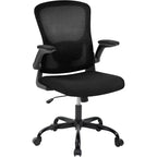 Sedia da ufficio ergonomica premium in rete grigio chiaro - Altezza regolabile, braccioli ribaltabili e supporto lombare - Comoda seduta girevole per casa, gaming e lavoro