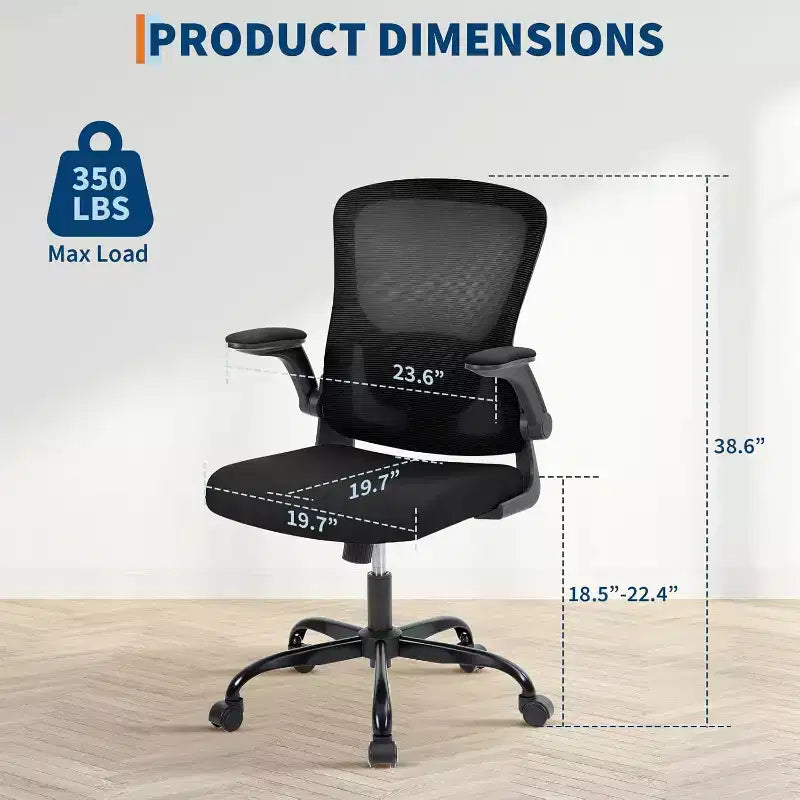 Sedia da ufficio ergonomica premium in rete grigio chiaro - Altezza regolabile, braccioli ribaltabili e supporto lombare - Comoda seduta girevole per casa, gaming e lavoro