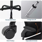 Sedia da ufficio ergonomica premium in rete grigio chiaro - Altezza regolabile, braccioli ribaltabili e supporto lombare - Comoda seduta girevole per casa, gaming e lavoro