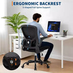 Sedia da ufficio ergonomica premium in rete grigio chiaro - Altezza regolabile, braccioli ribaltabili e supporto lombare - Comoda seduta girevole per casa, gaming e lavoro