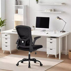 Premium Ergonomic High-Grey Mesh Office Chair - Adjustable Height, Flip-Up Armrests & Lumbar Support - Comfy Swivel Seat for Home, Gaming & Work