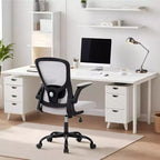 Sedia da ufficio ergonomica premium in rete grigio chiaro - Altezza regolabile, braccioli ribaltabili e supporto lombare - Comoda seduta girevole per casa, gaming e lavoro