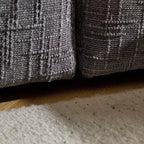 Divano a 3 posti a L senza struttura in ciniglia grigia con braccioli quadrati Karl Home | 279 cm L con pouf