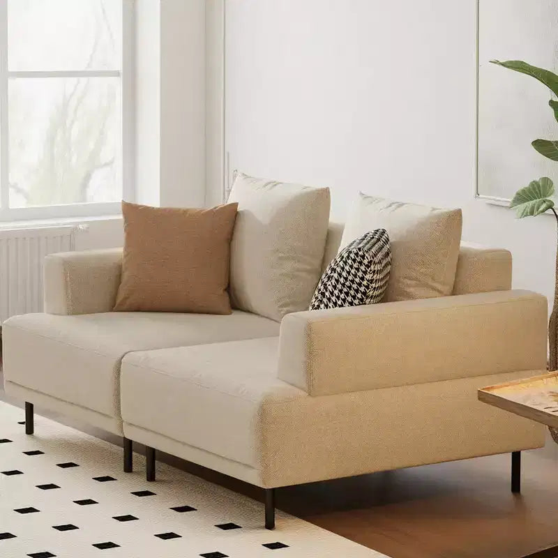 Divano Sezionale Modulare Gaoyangjiaju 66.1 Largo, Moderno di Metà Secolo, in Tessuto con Sedute Comode, Adatto per il Soggiorno - Beige