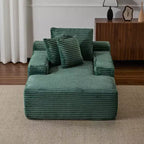 Divano Letto Chaise Lounge Moderno Oversize Okak con Braccioli e Cuscini Decorativi, Divano Futon Imbottito con Seduta Profonda per Soggiorno