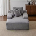 Divano Letto Chaise Lounge Moderno Oversize Okak con Braccioli e Cuscini Decorativi, Divano Futon Imbottito con Seduta Profonda per Soggiorno
