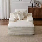 Divano Letto Chaise Lounge Moderno Oversize Okak con Braccioli e Cuscini Decorativi, Divano Futon Imbottito con Seduta Profonda per Soggiorno