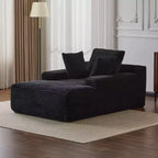 Divano Letto Chaise Lounge Moderno Oversize Okak con Braccioli e Cuscini Decorativi, Divano Futon Imbottito con Seduta Profonda per Soggiorno