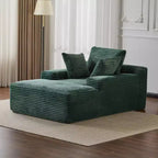 Divano Letto Chaise Lounge Moderno Oversize Okak con Braccioli e Cuscini Decorativi, Divano Futon Imbottito con Seduta Profonda per Soggiorno