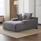 Divano Letto Chaise Lounge Moderno Oversize Okak con Braccioli e Cuscini Decorativi, Divano Futon Imbottito con Seduta Profonda per Soggiorno