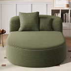 Divano Letto Chaise Longue Ovale Moderno Okak con Cuscini di Supporto, Divano Futon Imbottito con Seduta Profonda per Soggiorno