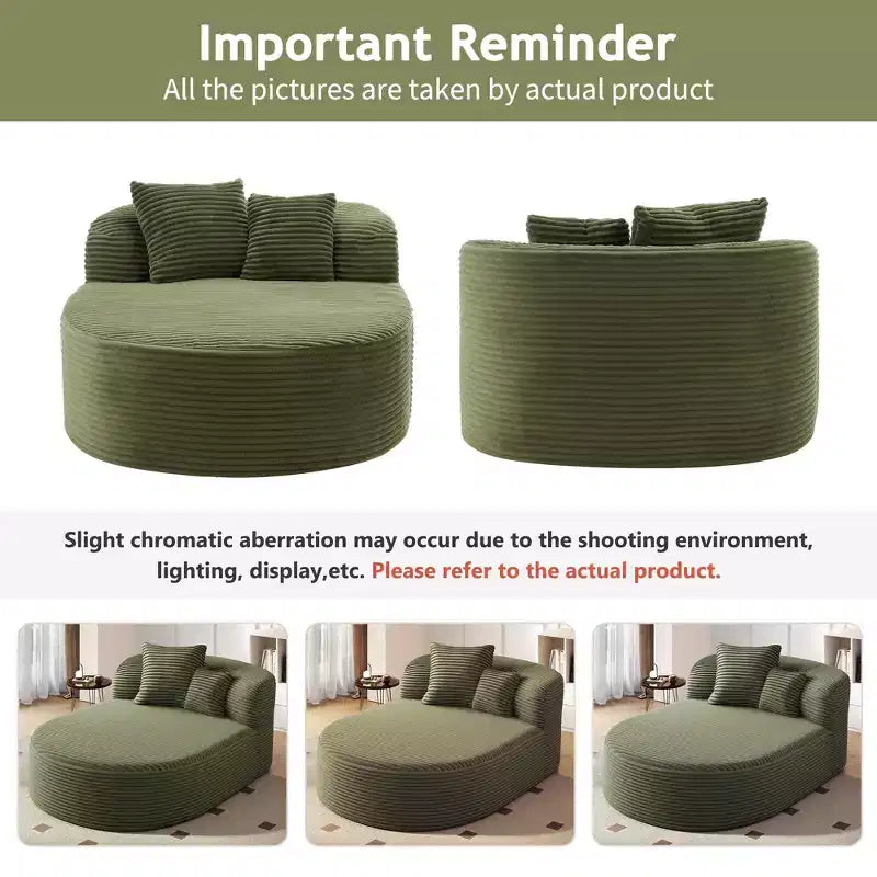 Divano Letto Chaise Longue Ovale Moderno Okak con Cuscini di Supporto, Divano Futon Imbottito con Seduta Profonda per Soggiorno