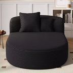 Divano Letto Chaise Longue Ovale Moderno Okak con Cuscini di Supporto, Divano Futon Imbottito con Seduta Profonda per Soggiorno
