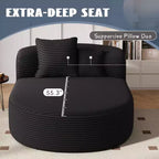 Divano Letto Chaise Longue Ovale Moderno Okak con Cuscini di Supporto, Divano Futon Imbottito con Seduta Profonda per Soggiorno