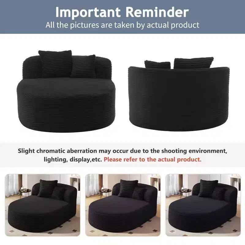 Divano Letto Chaise Longue Ovale Moderno Okak con Cuscini di Supporto, Divano Futon Imbottito con Seduta Profonda per Soggiorno