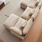 Divano moderno a L da 112 pollici, modulare, a combinazione "nuvola", con pouf, set componibile a 3 posti in ciniglia con 1 poggiapiedi per la casa