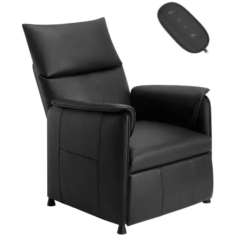 Poltrona Reclinabile Elettrica per Soggiorno, Poltrona Relax con Telecomando e Tasche Laterali