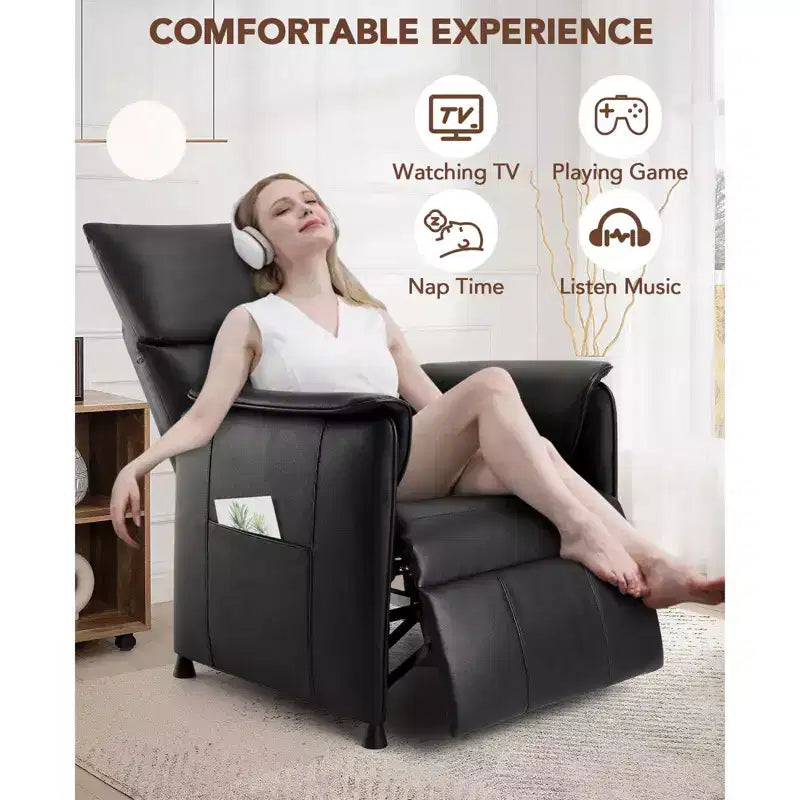 Poltrona Reclinabile Elettrica per Soggiorno, Poltrona Relax con Telecomando e Tasche Laterali