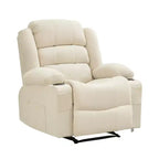 Poltrona Reclinabile Rocker Oversize, Poltrona Reclinabile Manuale Oversize Moderna con Braccioli, Schienale, 2 Portabicchieri, Tasca Laterale, Poltrona per Soggiorno