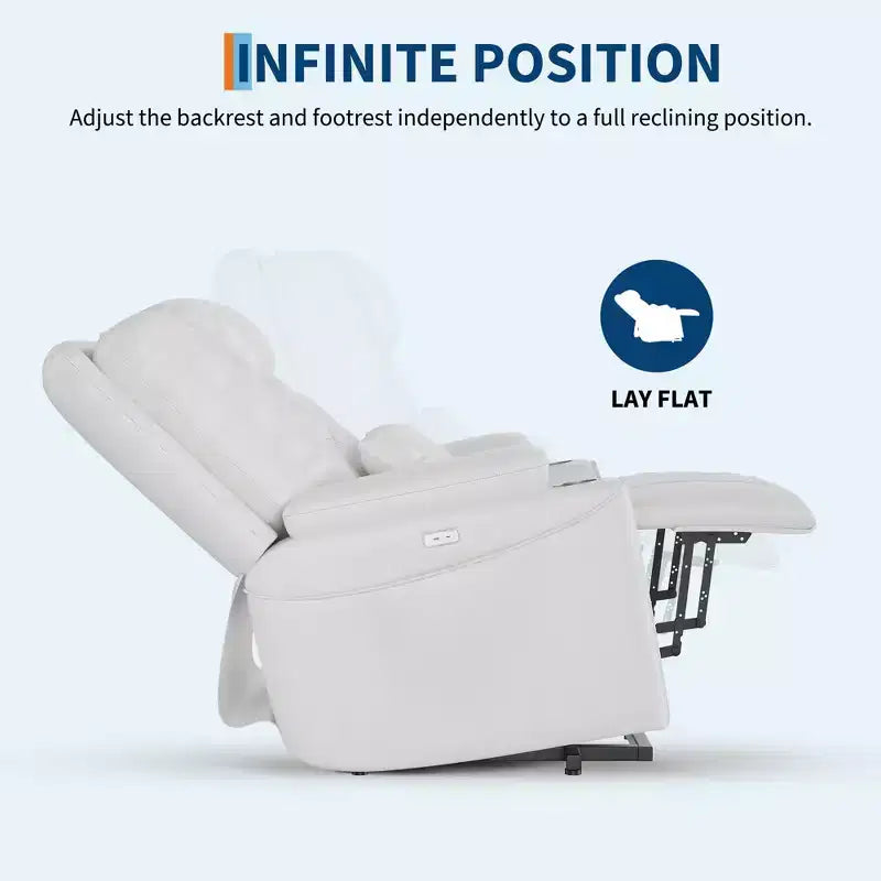 Poltrona Alzapersona, Poltrona Reclinabile - Poltrona Reclinabile Elettrica Alzapersona per Anziani con 3 Posizioni, Porte USB, Portabicchieri, Tasche Laterali