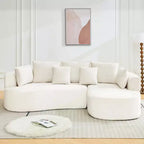GustoWave 106 Modern Curved Sectional Cloud Sofa with Chaise Lounge, Modular Chenille Fabric Sleeper Couch, No Assembly Required