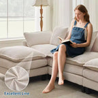GustoWave 146 Divano componibile a U a 4 posti in tessuto, divano componibile oversize Cloud con pouf e cuscini decorativi, seduta profonda