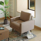 Tree City - Poltrona accentuata quadrata trapuntata in similpelle da 32'' - Sedia moderna per soggiorno, camera da letto, ufficio e piccoli spazi