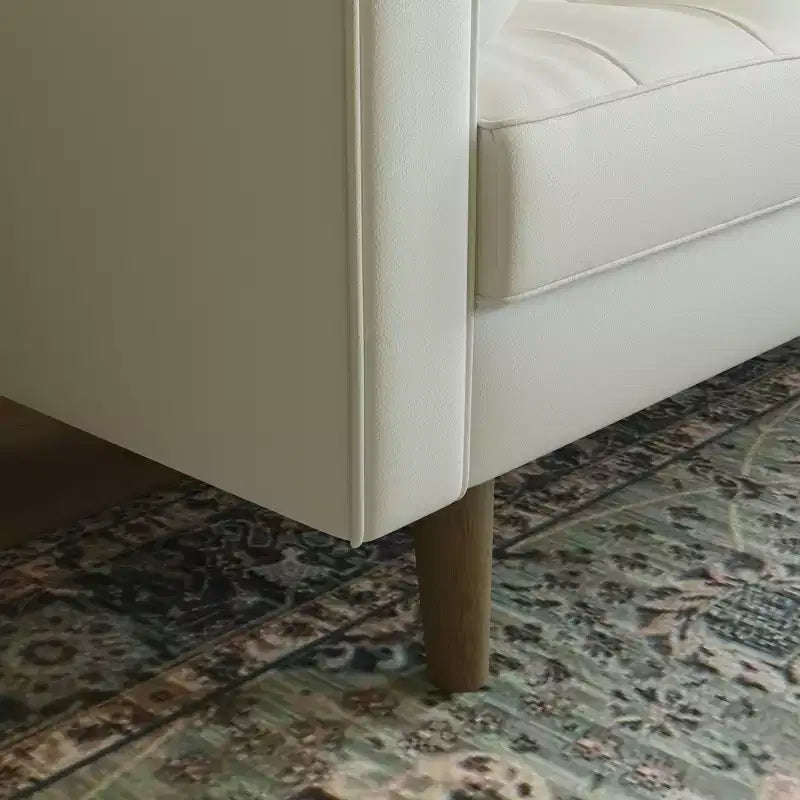 Tree City - Poltrona accentuata quadrata trapuntata in similpelle da 32'' - Sedia moderna per soggiorno, camera da letto, ufficio e piccoli spazi