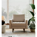 Tree City - 32'' Faux Leather Tufted Square Accent Armchair - Modern Chair for Living Room, Bedroom, Office & Small Spaces