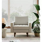 Tree City - Poltrona accentuata quadrata trapuntata in similpelle da 32'' - Sedia moderna per soggiorno, camera da letto, ufficio e piccoli spazi