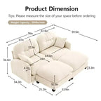 Divano Sezionale Cloud in ciniglia - Gommapiuma Trapuntata ad Alta Densità, Braccioli Ergonomici, Perfetto per la Camera da Letto o il Soggiorno di Piccole Dimensioni