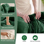 Divano Sezionale Cloud in ciniglia - Gommapiuma Trapuntata ad Alta Densità, Braccioli Ergonomici, Perfetto per la Camera da Letto o il Soggiorno di Piccole Dimensioni