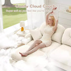 Divano Sezionale Cloud in ciniglia - Gommapiuma Trapuntata ad Alta Densità, Braccioli Ergonomici, Perfetto per la Camera da Letto o il Soggiorno di Piccole Dimensioni