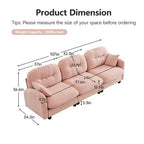 Divano componibile Cloud a 3 posti in ciniglia, in schiuma ad alta densità con bottoni, braccioli ergonomici, base in legno massello per camera da letto/salotto