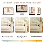 Divano componibile Cloud a 3 posti in ciniglia, in schiuma ad alta densità con bottoni, braccioli ergonomici, base in legno massello per camera da letto/salotto