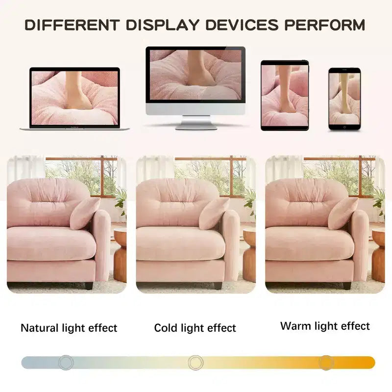 Divano componibile Cloud a 3 posti in ciniglia, in schiuma ad alta densità con bottoni, braccioli ergonomici, base in legno massello per camera da letto/salotto