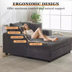 Sedia Chaise Lounge da Interno, Poltrona Imbottita Accogliente per la Lettura con Cuscini, Comoda e Grande Poltrona Letto Moderna Divano Letto per Soggiorno Camera da Letto