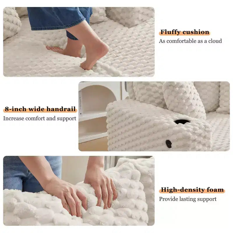 Sedia Chaise Lounge da Interno, Poltrona Imbottita Accogliente per la Lettura con Cuscini, Comoda e Grande Poltrona Letto Moderna Divano Letto per Soggiorno Camera da Letto