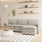 108 XL Modular Sectional Couch, Deep Seat Modern Chenille L Shaped Modular Sofa, Cloud Couch for 4 with Movable Ottoman, Sectional Sofa