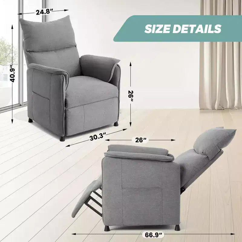 Poltrona Reclinabile Elettrica con Massaggio e Riscaldamento, Poltrona Reclinabile Singola Regolabile, Poltrona per Home Theater per Soggiorno/Ufficio